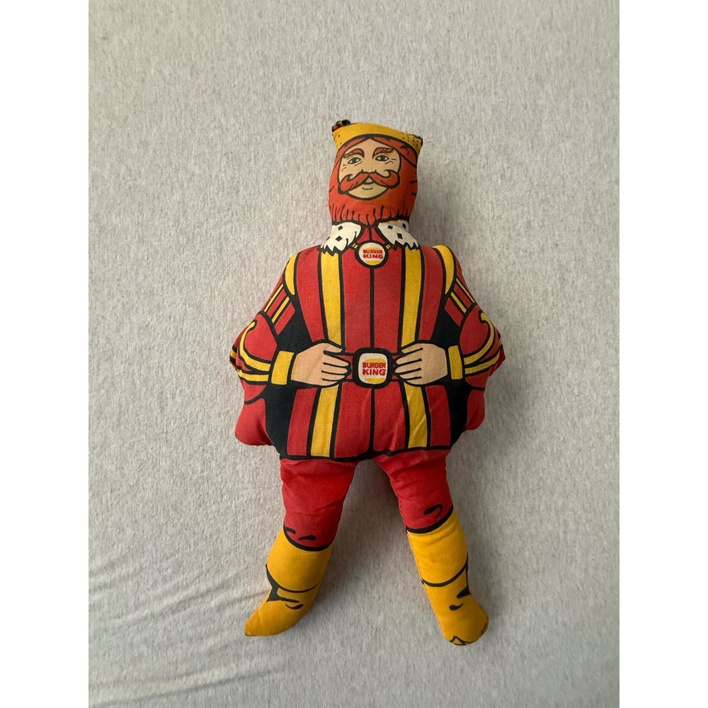 Vintage Burger King Mascot Plush Doll Advertising Collectible Cloth Pillow Toy
